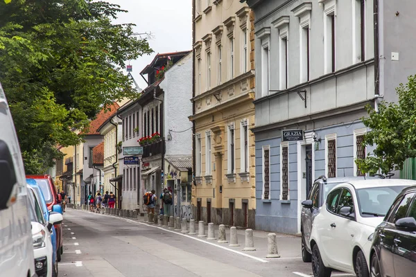 Ljubljana Slovenya Ağustos 2019 Güzel Fener Şehrin Tarihi Bölümünde Eski — Stok fotoğraf