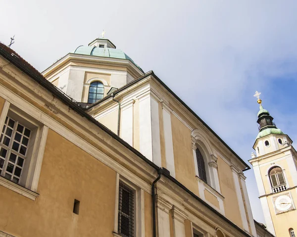 Ljubljana Slovenië Augustus 2019 Nicholas Cathedral Een Van Belangrijkste Attracties — Stockfoto