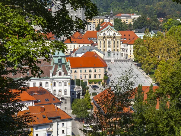 Liubliana Eslovênia Agosto 2019 Vista Pitoresca Cidade Partir Site Revisão — Fotografia de Stock