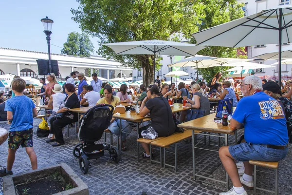 Ljubljana Slowenien August 2019 Gemütliches Straßencafé Historischen Teil Der Stadt — Stockfoto