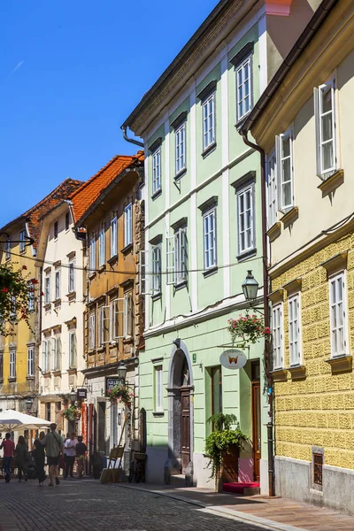 Ljubljana Slovenia August 2019 Picturesque City View Beautiful Street Historical — Stock Photo, Image