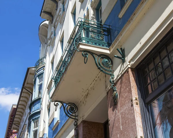 Liubliana Eslovênia Agosto 2019 Fragmento Fachada Edifício Histórico Estilo Moderno — Fotografia de Stock