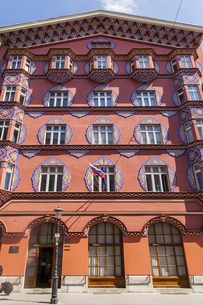 Liubliana Eslovenia Agosto 2019 Fragmento Fachada Del Edificio Histórico Estilo —  Fotos de Stock