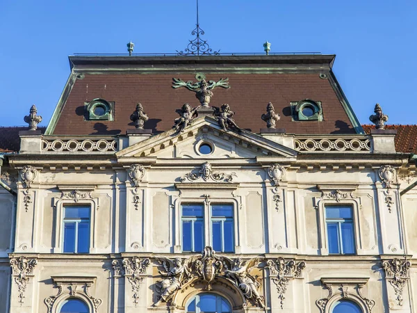 Liubliana Eslovenia Agosto 2019 Fragmento Fachada Del Edificio Histórico Estilo —  Fotos de Stock