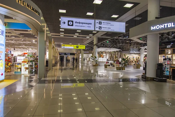 Moscou Rússia Agosto 2019 Interior Terminal Aeroporto Internacional Sheremetyevo Zona — Fotografia de Stock