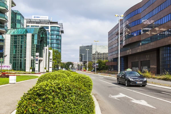 Belgrade Serbia Agosto 2019 Fragmento Conjunto Arquitectónico Moderno Fachada Del — Foto de Stock