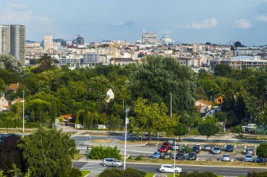 Belgrad, Sırbistan, 3 Ağustos 2019. Yüksek bir noktadan panoramik görünüm