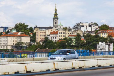 Belgrad, Sırbistan, 3 Ağustos 2019. Şehrin tarihi bölümünün panoramik manzarası