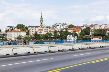 Belgrad, Sırbistan, 3 Ağustos 2019. Şehrin tarihi bölümünün panoramik manzarası