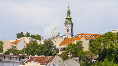 Belgrad, Sırbistan, 3 Ağustos 2019. Şehrin tarihi bölümünün panoramik manzarası