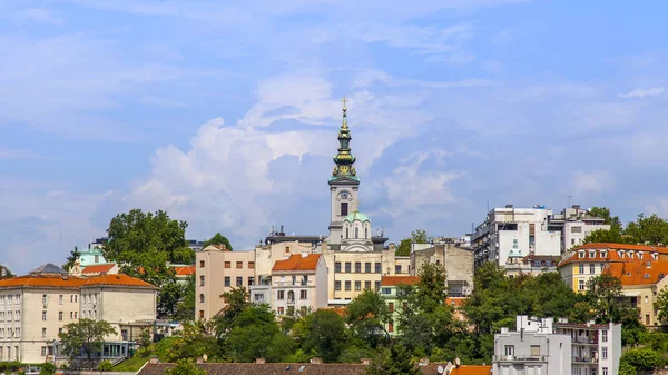 Belgrad Sırbistan Ağustos 2019 Şehrin Tarihi Bölümünün Panoramik Manzarası — Stok fotoğraf