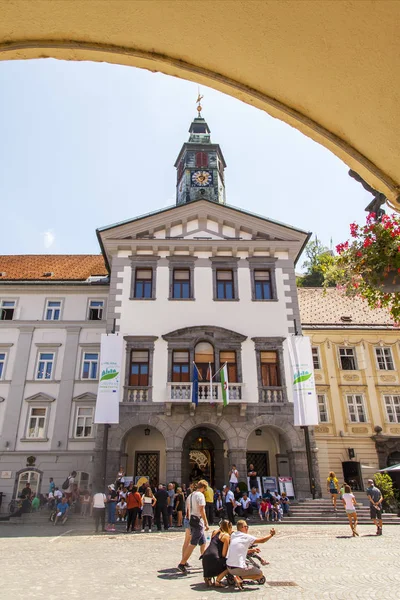 Ljubljana Slovénie Août 2019 Pittoresque Vue Sur Ville Belle Rue — Photo