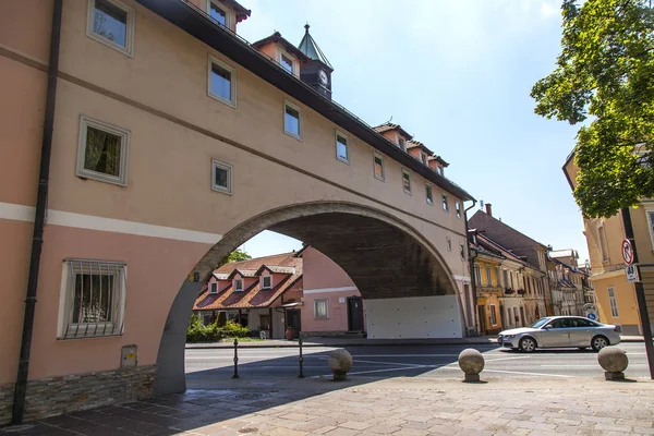 Liubliana Eslovenia Agosto 2019 Fragmento Conjunto Arquitectónico Centro Histórico Ciudad — Foto de Stock