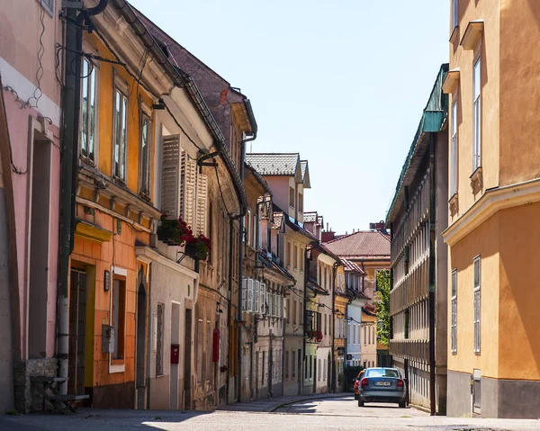Liubliana Eslovênia Agosto 2019 Vista Pitoresca Cidade Bela Rua Parte — Fotografia de Stock