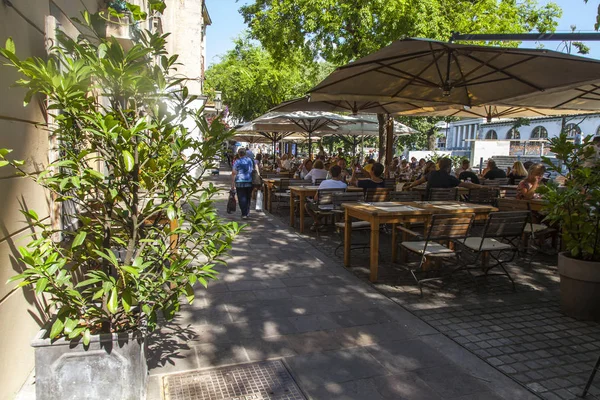 Ljubljana Slovénie Août 2019 Vue Pittoresque Sur Ville Café Rue — Photo