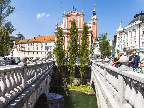 Ljubljana Slovenia August 2019 Franciscan Church Annunciation Slovene Franciskanska Cerkev — Stock Photo, Image