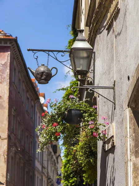 Ljubljana Slovénie Août 2019 Panneau Traditionnel Vintage Dans Partie Historique — Photo