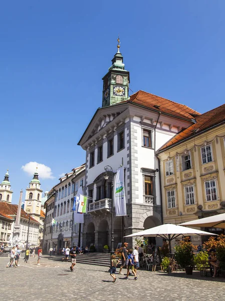 Ljubljana Slovenia August 2019 Picturesque City View Beautiful Street Historical — Stock Photo, Image