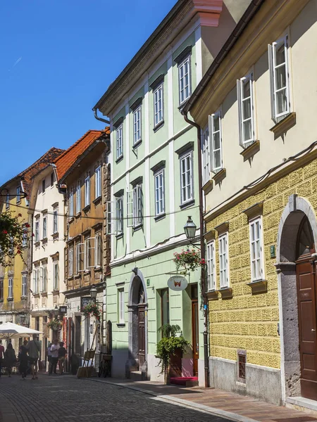 Liubliana Eslovênia Agosto 2019 Vista Pitoresca Cidade Bela Rua Parte — Fotografia de Stock