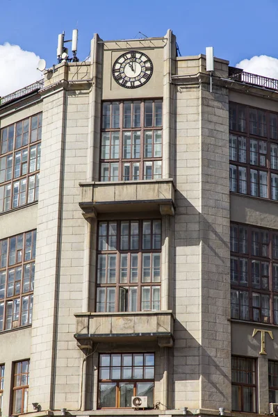 Moskva Rusko Srpna 2019 Fragment Fasády Typické Budovy Tverské Ulici — Stock fotografie