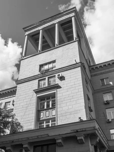 Moskau Russland August 2019 Fragment Der Fassade Eines Typischen Historischen — Stockfoto