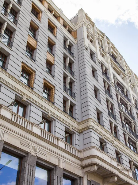 Moscow Russia August 2019 Fragment Facade Typical Historic Building Downtown — Stock Photo, Image