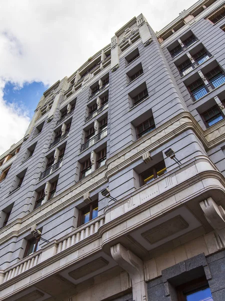 Moscú Rusia Agosto 2019 Fragmento Fachada Típico Edificio Histórico Del — Foto de Stock