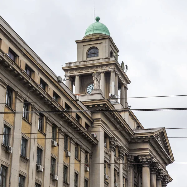 Belgrado Servië Augustus 2019 Architectonisch Fragment Van Gevel Van Een — Stockfoto