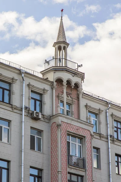 Moscú Rusia Agosto 2019 Fragmento Fachada Típico Edificio Modernista Histórico —  Fotos de Stock