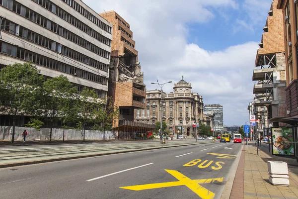 Belgrado Servië Augustus 2019 Uitzicht Stad Een Pittoreske Straat Het — Stockfoto