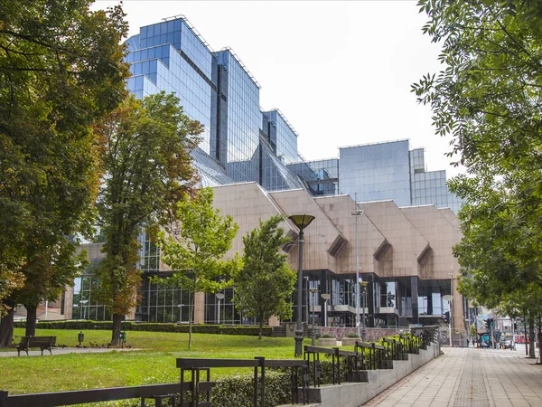 Belgrade Serbia August 2019 Fragment Modern Architectural Ensemble Building Facade — Stock Photo, Image