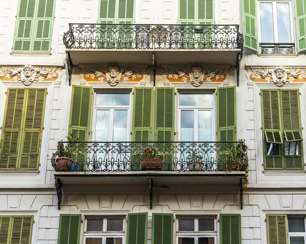 Nice France October 2019 Fragment Facade Residential Building Typical Provence — Stock Photo, Image