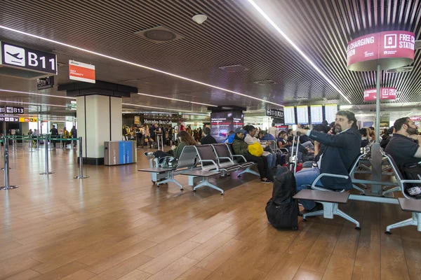 Nice Frankrike Oktober 2019 Interiör Flyghallen Cote Azur International Airport — Stockfoto