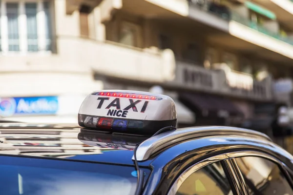 Pěkné Francie Října2019 Výhled Město Taxi Projížďky Ulicí Centrální Části — Stock fotografie