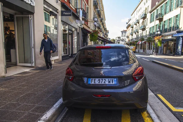 Niza Francia Octubre 2019 Hermosa Vista Ciudad Pintoresca Calle Zona — Foto de Stock