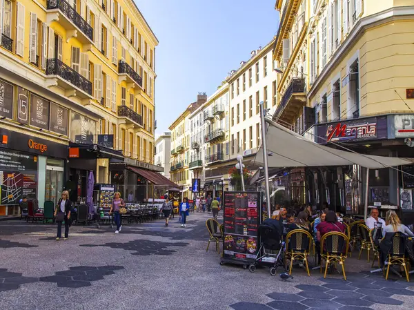 Nice Frankreich Oktober 2019 Schöne Stadtansicht Malerische Straße Bereich Der — Stockfoto