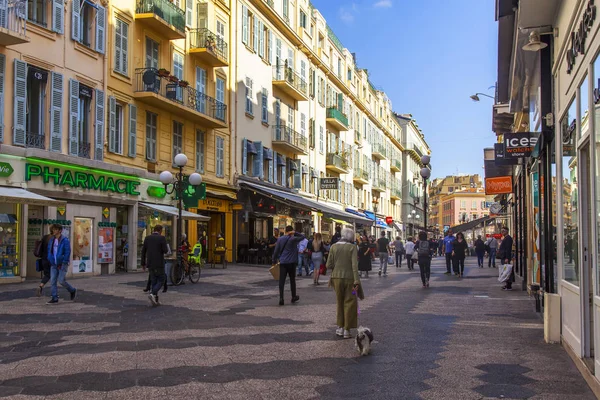 Nice France October 2019 Beautiful City View Picturesque Street Area — 图库照片