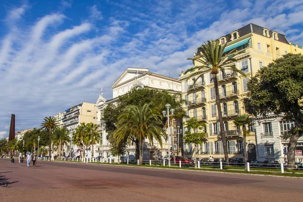 Nice Francia Ottobre 2019 Veduta Pittoresca Del Famoso Argine Della — Foto Stock