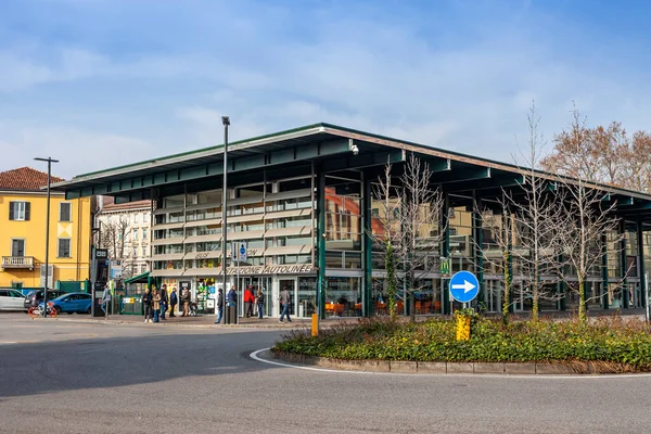 Stock image Bergamo, Italy, February 16, 2020. The building of the city bus station