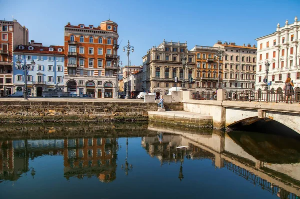 Trieste Italy August 2019 Scenic Panoramic View Canal Grande Architectural — Stock Photo, Image