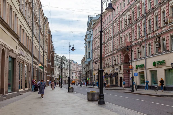 Москва Россия Июня 2020 Мясницкая Улица Фрагмент Архитектурного Ансамбля — стоковое фото