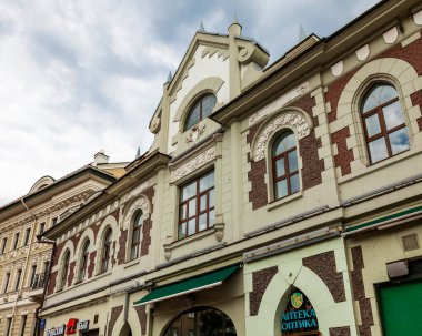 Moskova, Rusya, 15 Haziran 2020. Tarihi şehirde tipik bir yüzün parçası.