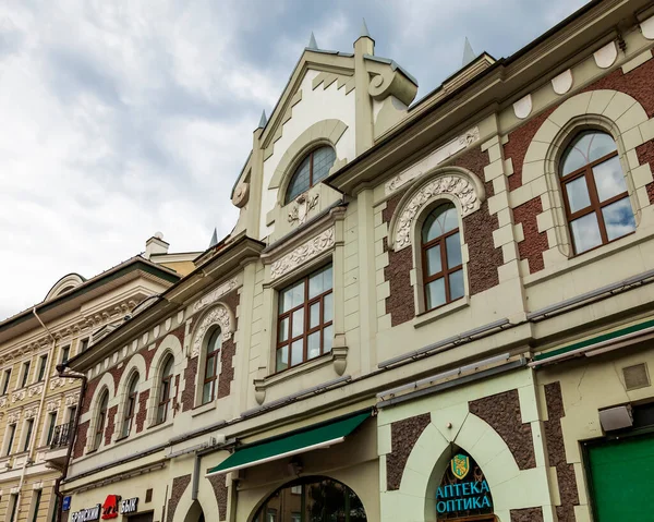 Moscow Russia June 2020 Fragment Typical Facade Historic City — Stock Photo, Image