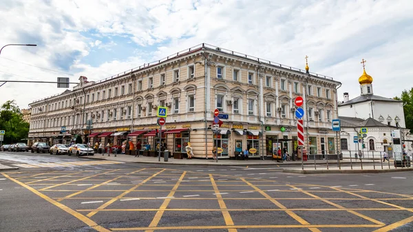 Moscou Rússia Junho 2020 Rua Sretenka Fragmento Conjunto Arquitetônico Típico — Fotografia de Stock