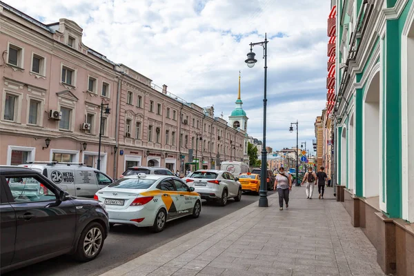 Moscú Rusia Junio 2020 Calle Sretenka Fragmento Conjunto Arquitectónico Típico — Foto de Stock
