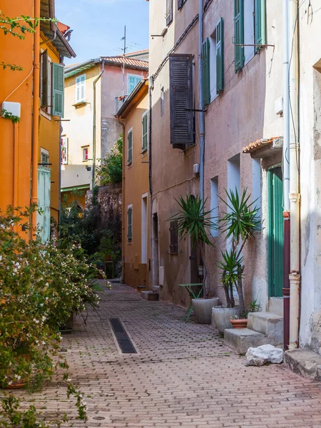 Villefranche Sur Mer Frankrijk Oktober 2019 Pittoresk Uitzicht Stad Smalle — Stockfoto