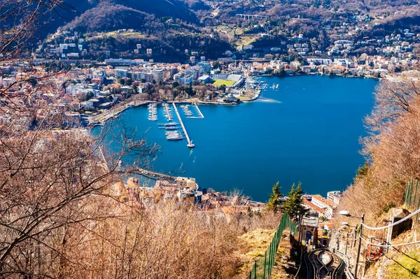 Como Italy February 2020 Scenic View Lake Como Its Shores — Stock Photo, Image