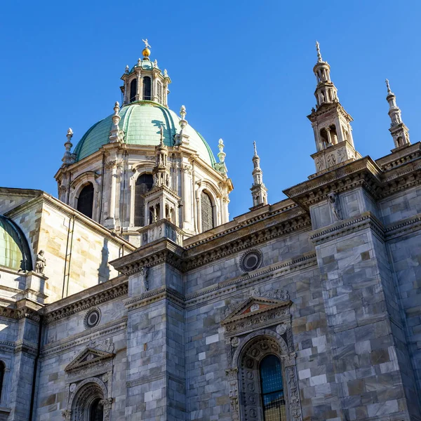 Como Itália Fevereiro 2020 Fragmento Fachada Catedral — Fotografia de Stock