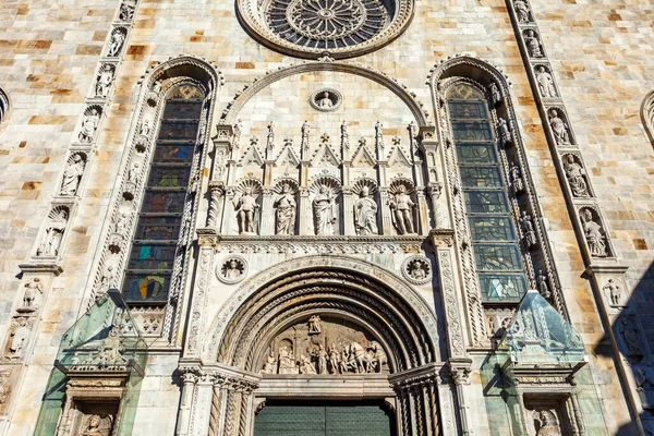 Como Włochy Lutego 2020 Fragment Fasady Katedry — Zdjęcie stockowe