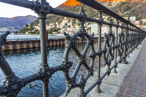 Como Italië Februari 2020 Landelijk Uitzicht Het Comomeer Prachtige Promenade — Stockfoto